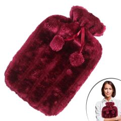 KanguruMarkt® 2 Litre Ponponlu Peluş Sıcak Su Torbası 1.Sınıf Kauçuk Malzeme