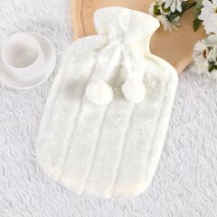 KanguruMarkt® 2 Litre Ponponlu Peluş Sıcak Su Torbası 1.Sınıf Kauçuk Malzeme