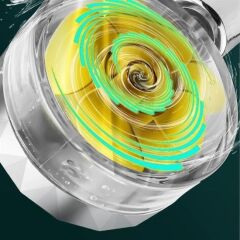 KanguruMarkt® Turbo Pervaneli ve Filtreli Su Tasarruflu 360 Derece Dönebilen Tazyikli Duş Başlığı