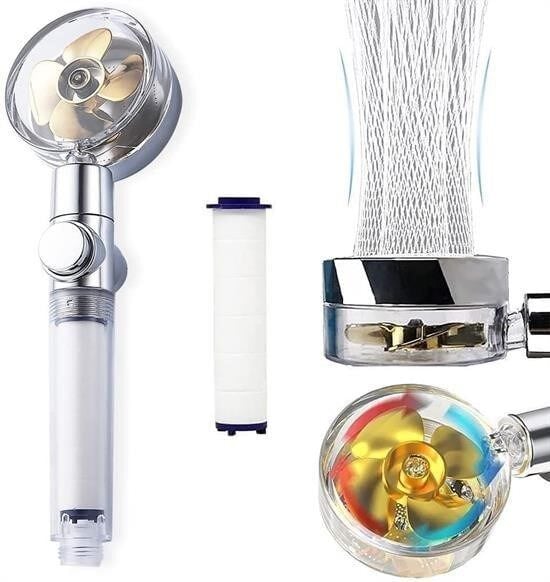 Turbo Pervaneli ve Filtreli Su Tasarruflu Duş Başlığı