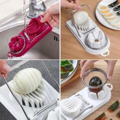 KanguruMarkt® Çok Fonksiyonlu Eşit Yumurta ,Meyve Dilimleyici Kesici Aparat